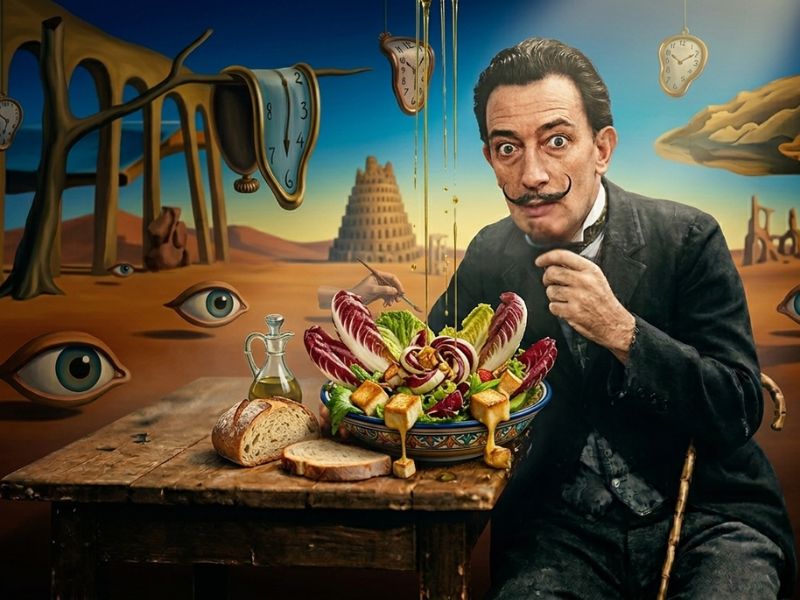 Dalíjeva solata: Geometrija okusa in sanj